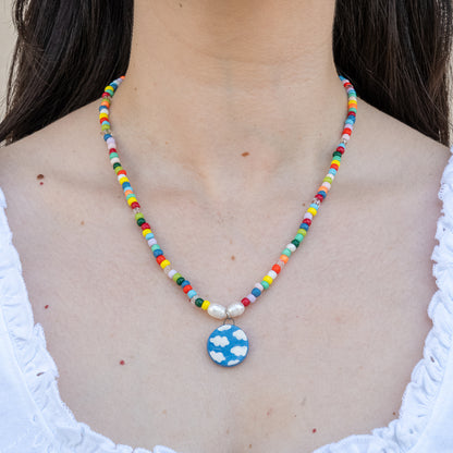 Collana di perline con ciondolo cielo