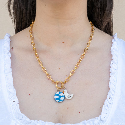 Catenella oro con coppia di ciondoli