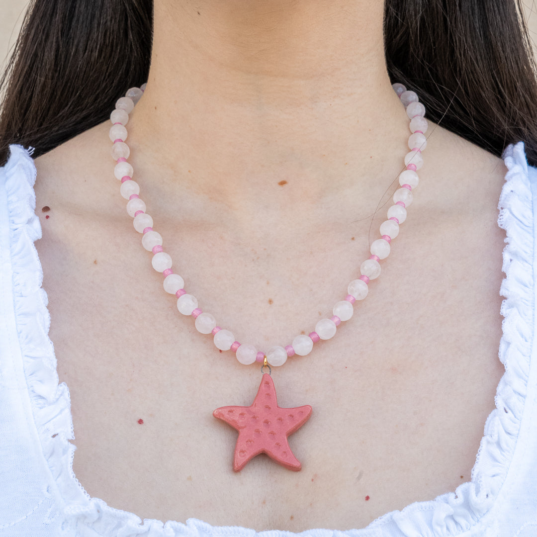 Collana con stella marina rosa