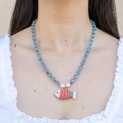 Collana con pesce rosa