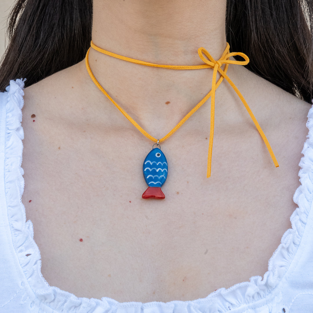 Cordino giallo con pesce blu