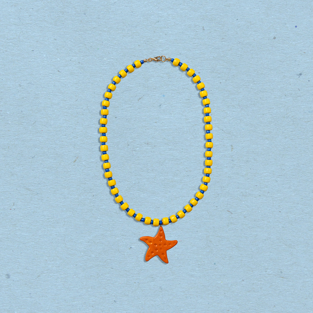 Collana con stella marina arancione