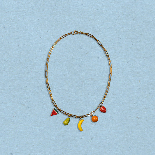 Catenella oro con ciondoli frutta