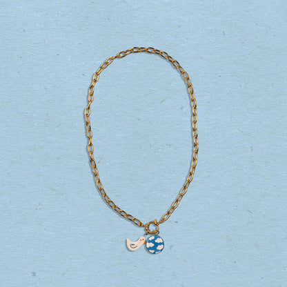 Catenella oro con coppia di ciondoli