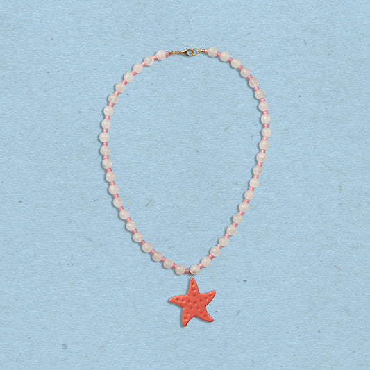 Collana con stella marina rosa