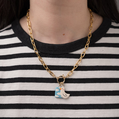 Catenella oro con cielo e ochetta