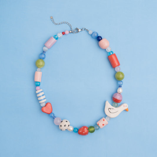 Collana con paperella e cuoricino