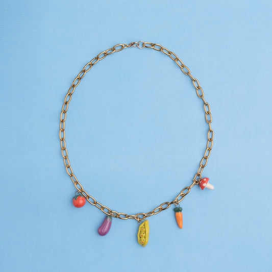 Catenella oro con ciondoli verdura