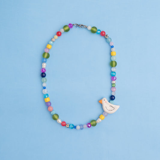 Collana colorata con piccola paperella