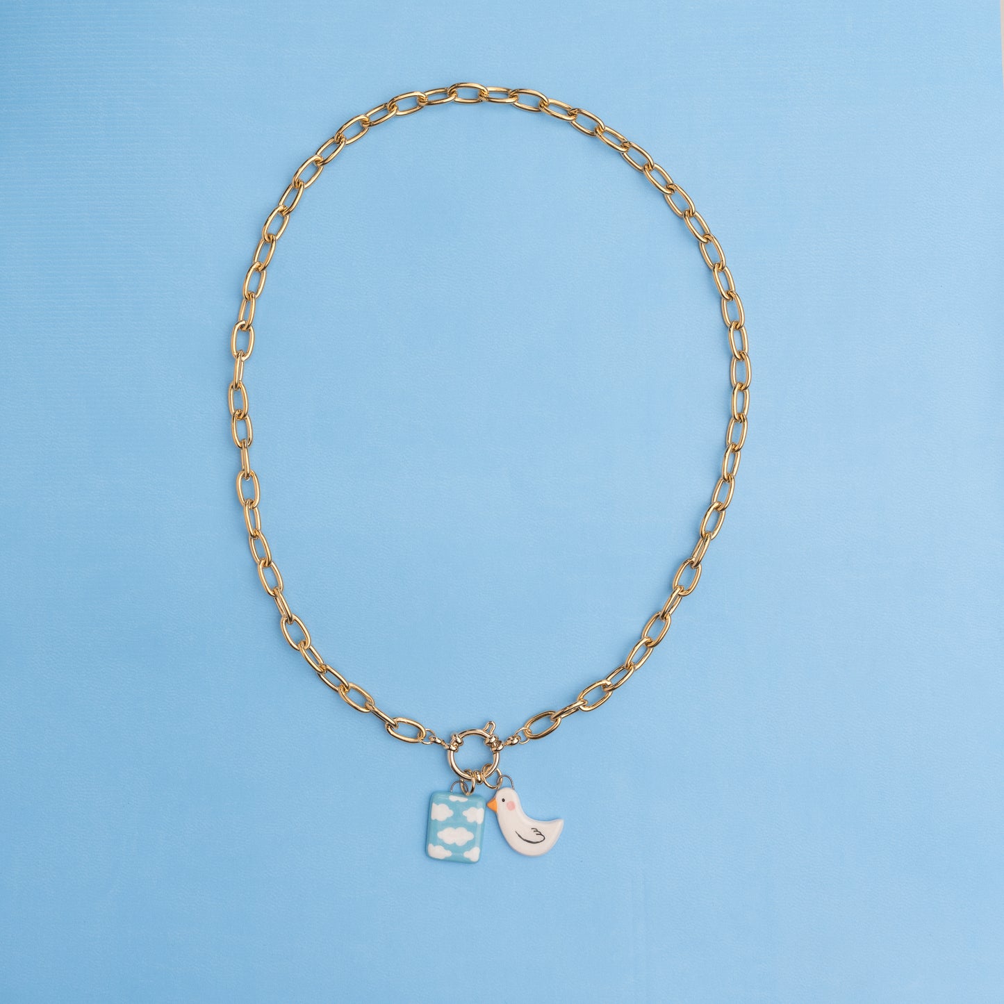 Catenella oro con cielo e ochetta