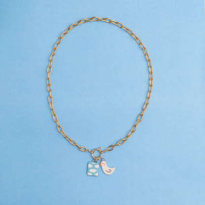 Catenella oro con cielo e ochetta