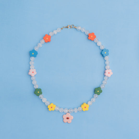 Collana con fiore rosa