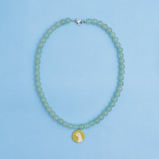 Collana verde con ciondolo paperella