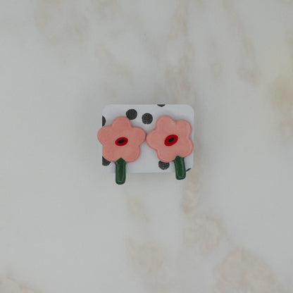 Orecchini a lobo con fiori