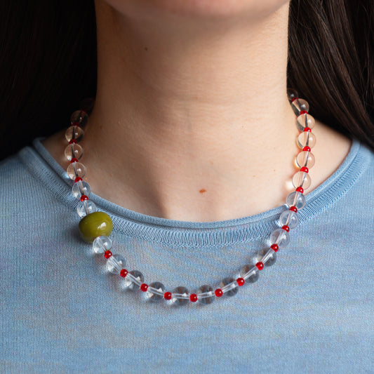 Collana con perlina oliva