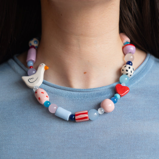 Collana con paperella e cuoricino