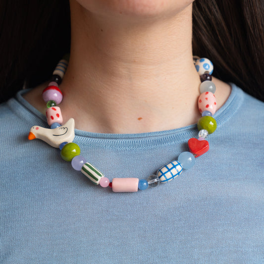 Collana con paperella e cuoricino