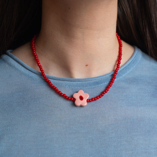 Collana con perlina fiore