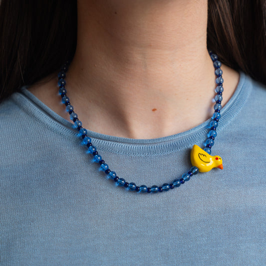 Collana con perlina paperella gialla