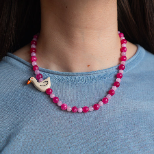 Collana con perlina cigno