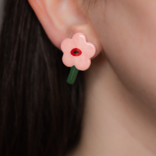 Orecchini a lobo con fiori