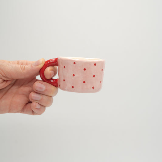 Tazzina rosa a pois