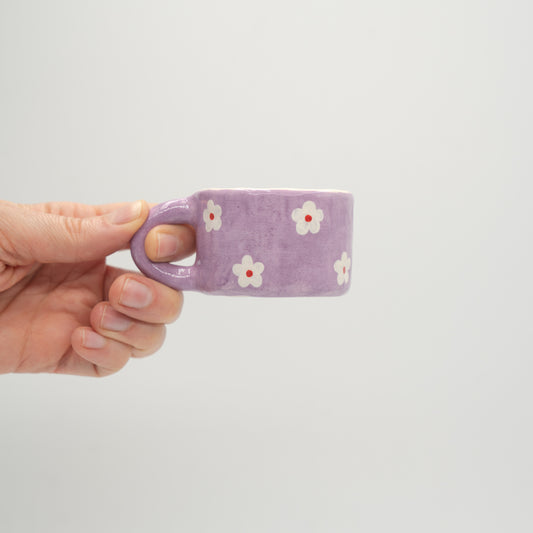 Tazzina lilla con fiorellini