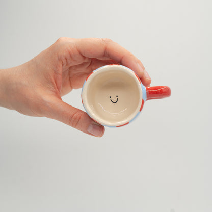 Tazzina a onde rossa e azzurra