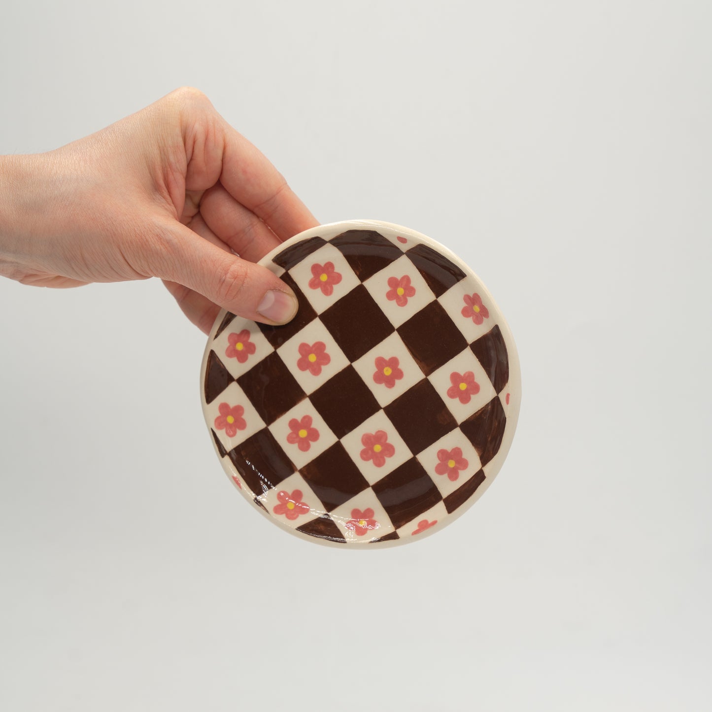 Piattino portagioie a quadretti