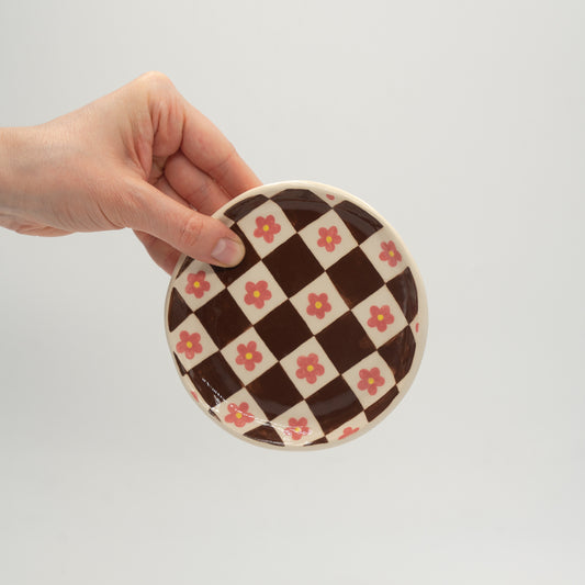 Piattino portagioie a quadretti