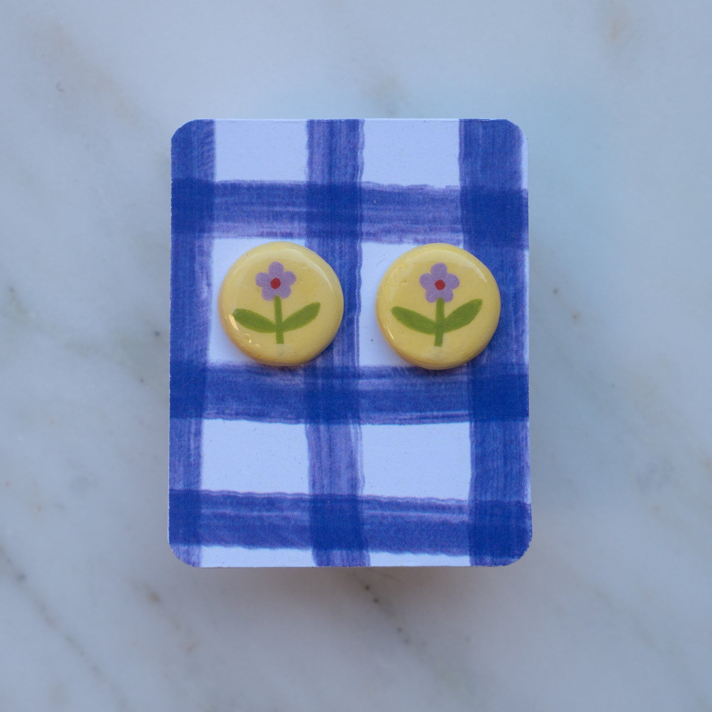 Orecchini a lobo fiorellini lilla