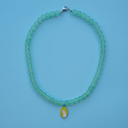 Collana verde con ciondolo paperella