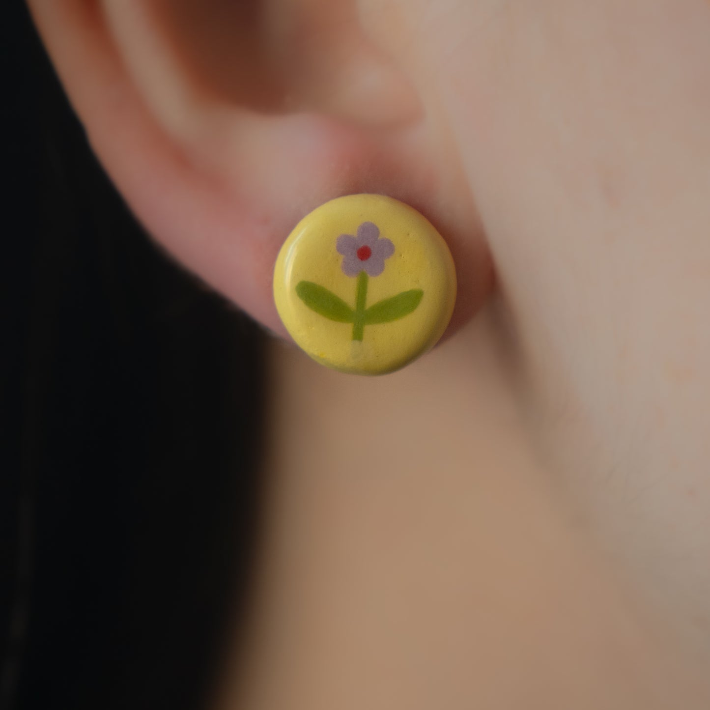 Orecchini a lobo fiorellini lilla