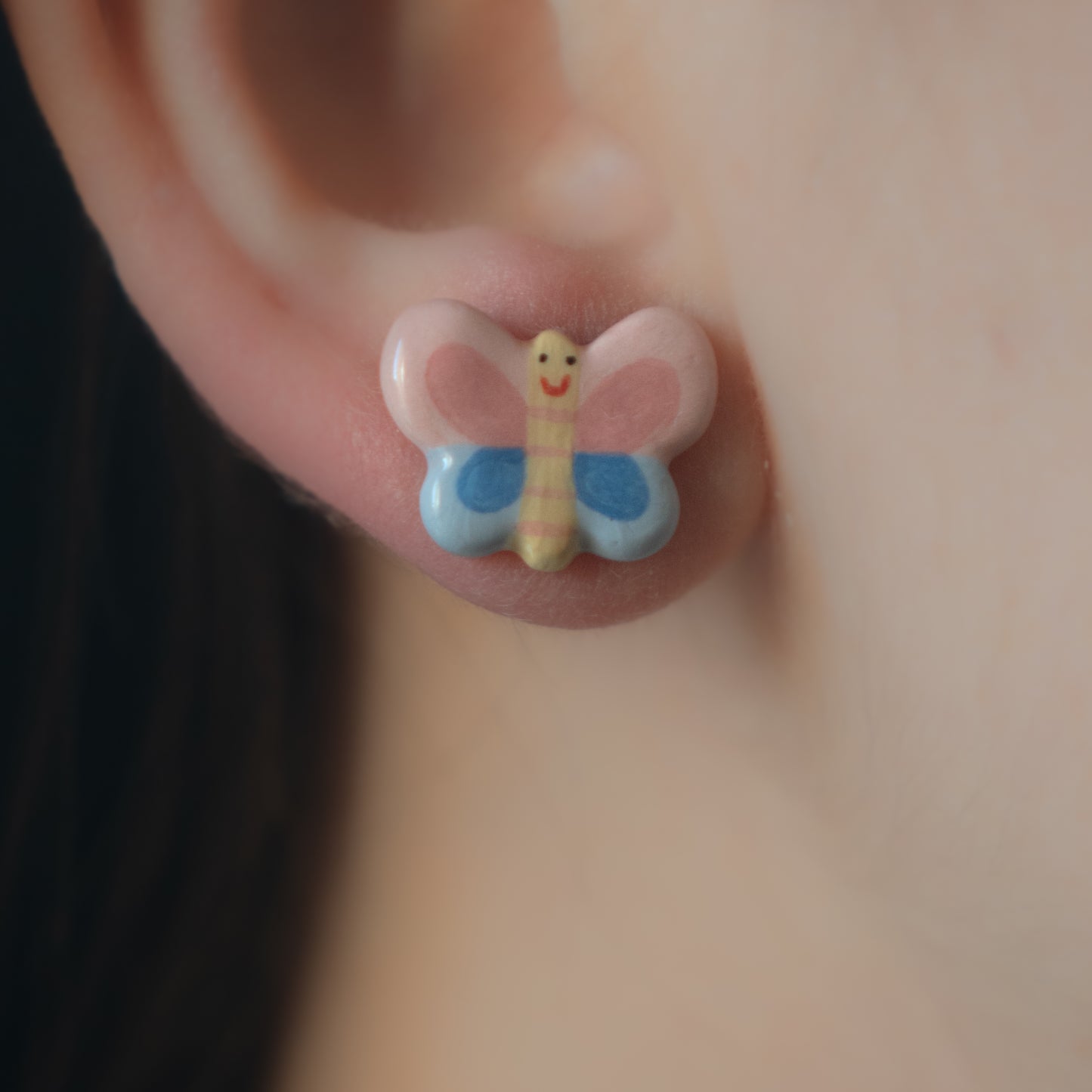 Orecchini a lobo farfalle