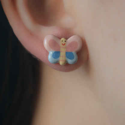 Orecchini a lobo farfalle