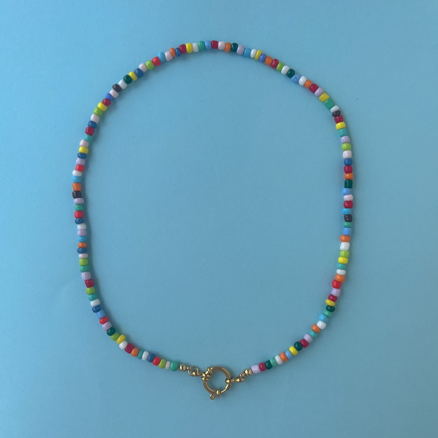 BASE COLLANA colorata con moschettone oro