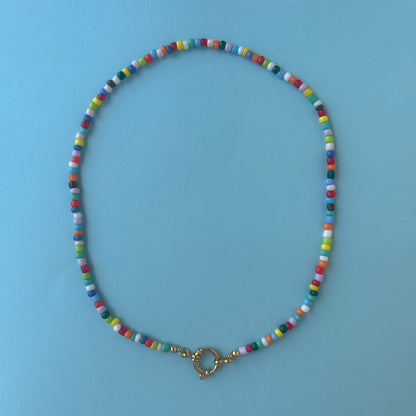 BASE COLLANA colorata con moschettone oro