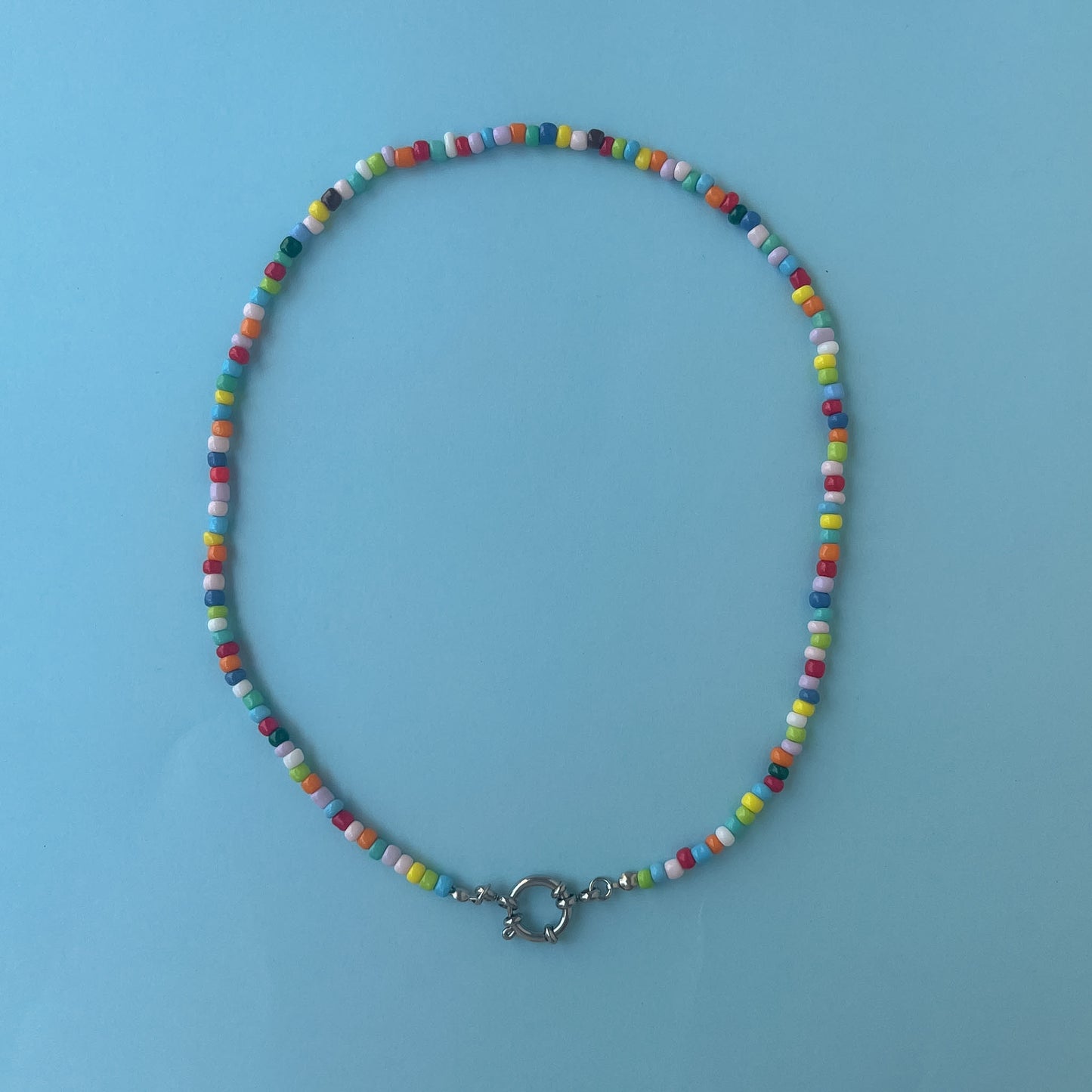 BASE COLLANA colorata con moschettone argento