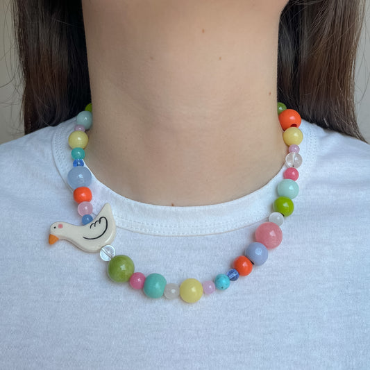 Collana multicolor con paperella