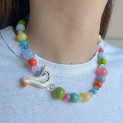 Collana multicolor con paperella