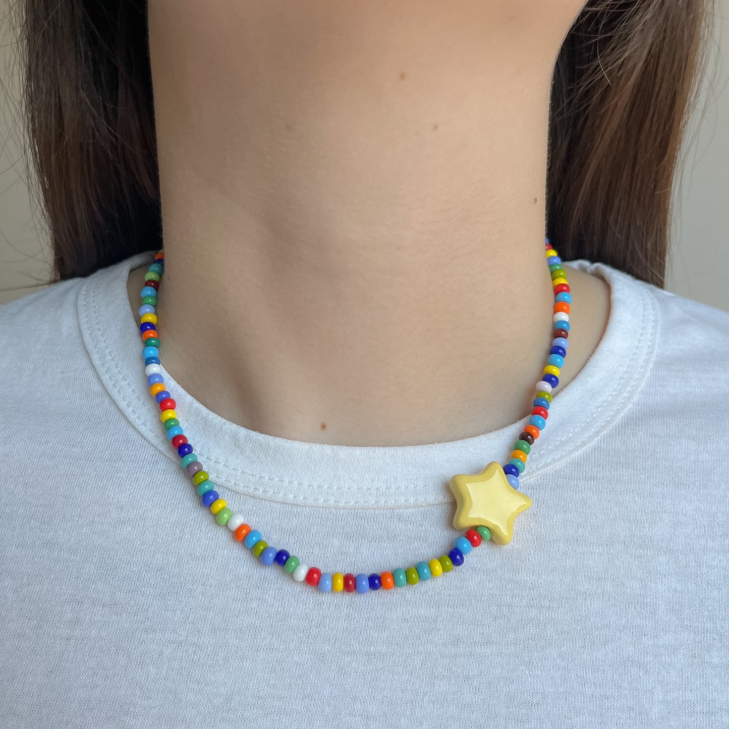 Collana colorata con perlina stella
