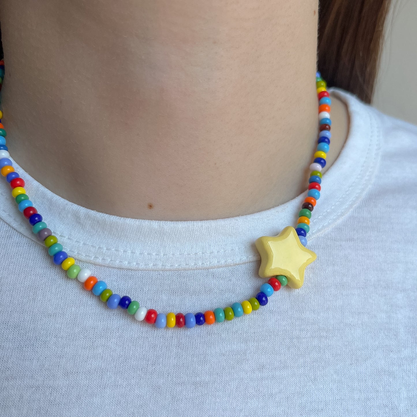 Collana colorata con perlina stella