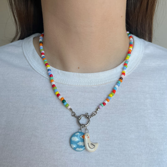 Collana colorata con ciondolo cielo e ochetta