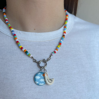 Collana colorata con ciondolo cielo e ochetta