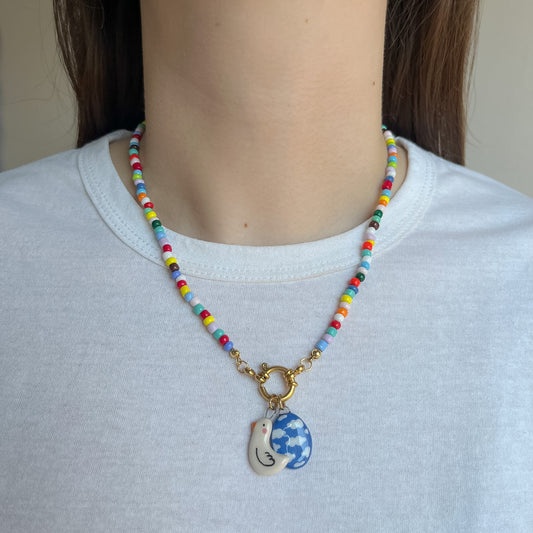 Collana colorata con ciondolo cielo e ochetta