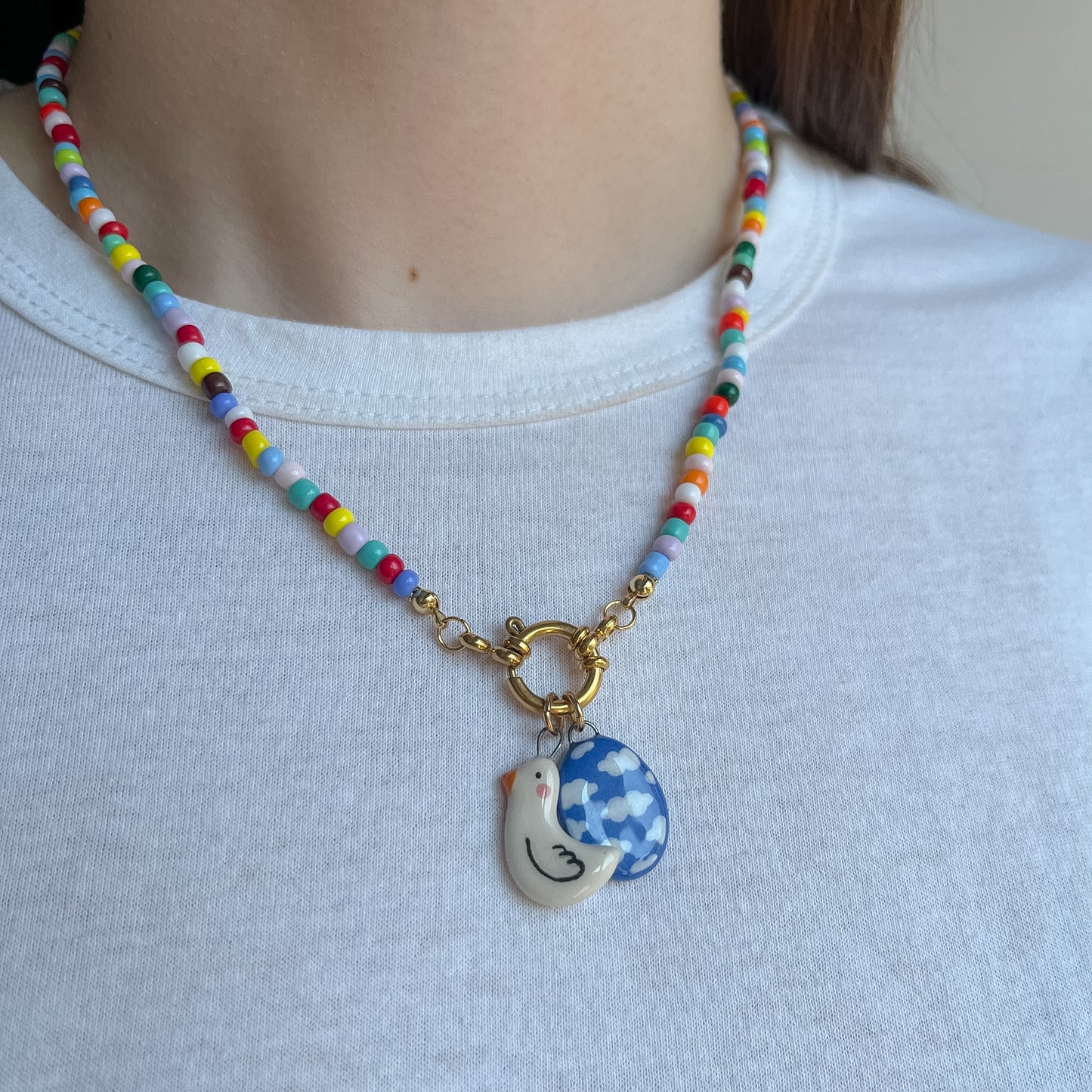 Collana colorata con ciondolo cielo e ochetta