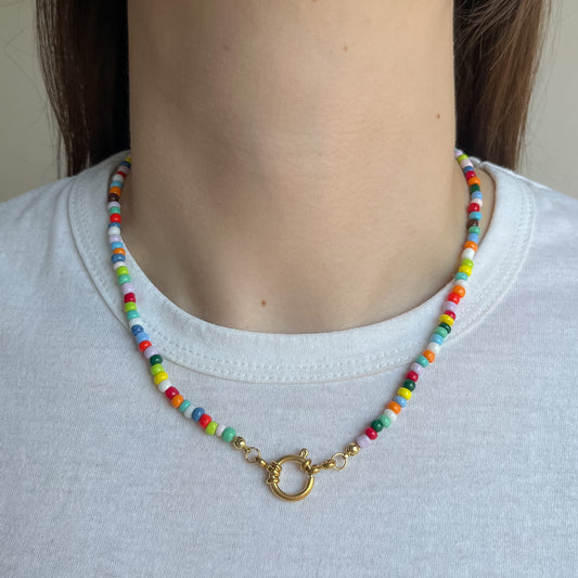 BASE COLLANA colorata con moschettone oro