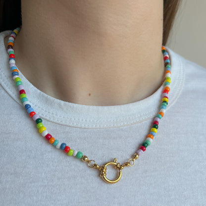 BASE COLLANA colorata con moschettone oro