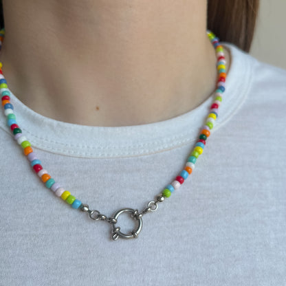 BASE COLLANA colorata con moschettone argento
