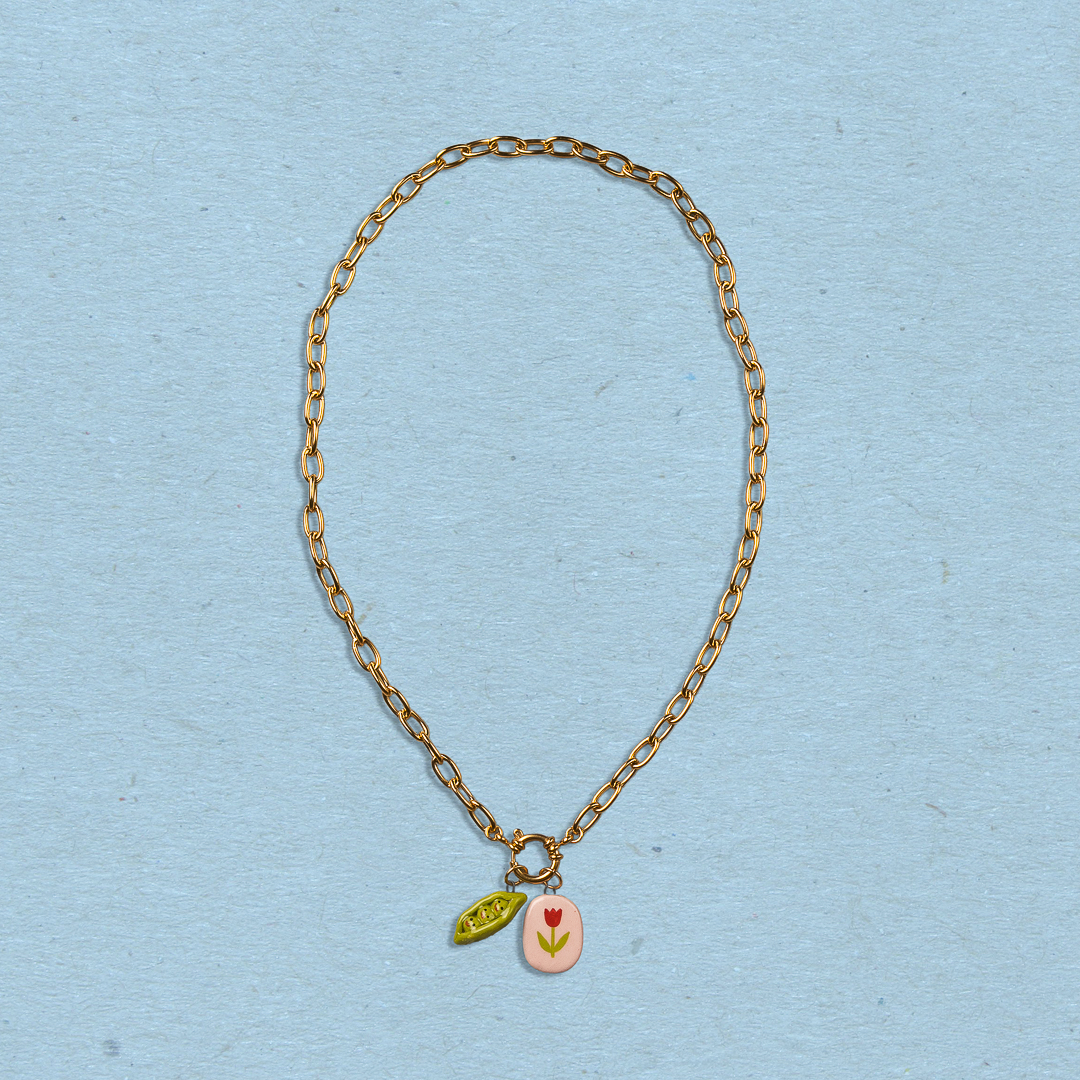 Catenella oro con coppia di ciondoli
